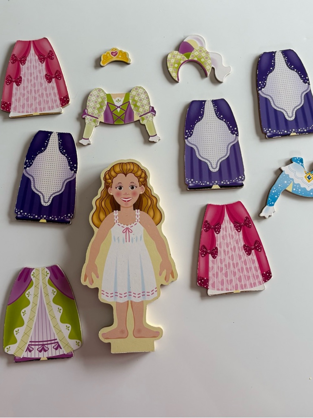 Female Wooden Dress-Up Doll Set — magnetic